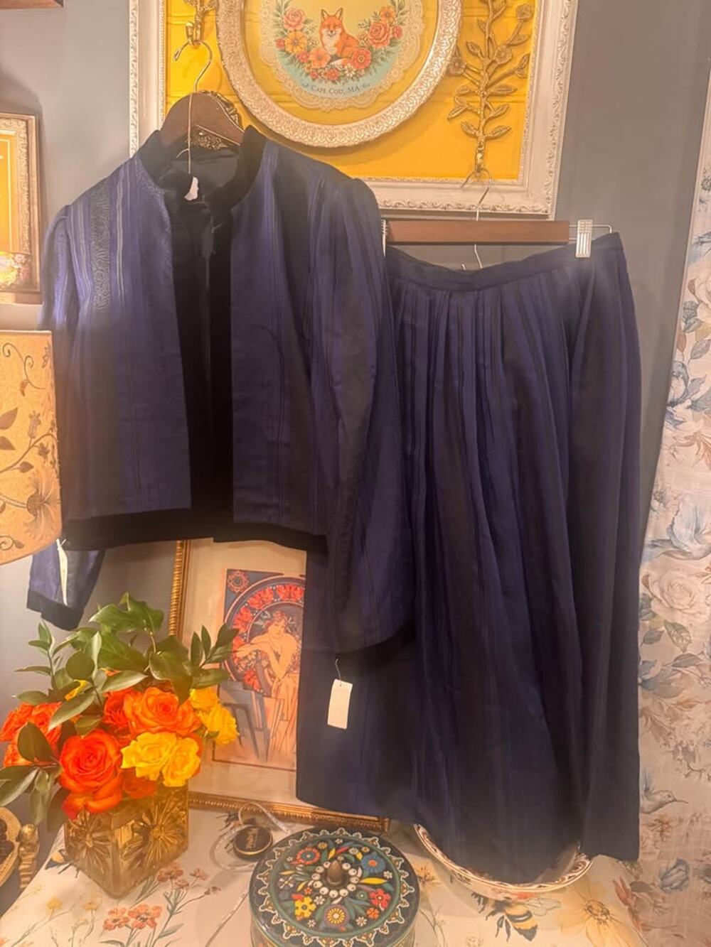 💙 Vintage Heller Tracht Austrian Two-Piece Skirt Suit Set 💙👗